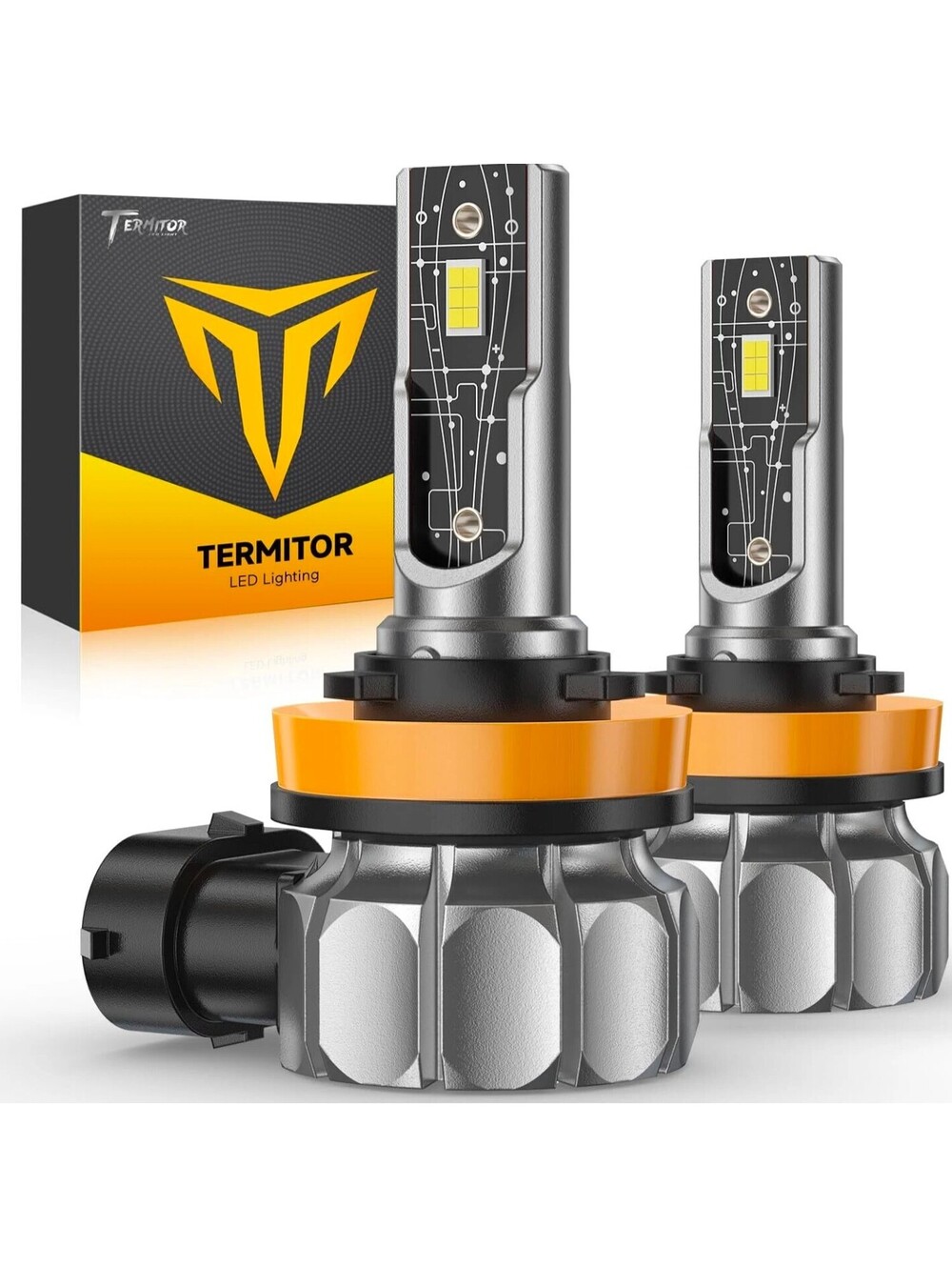 Termitor H11 P18 LED Lights 60W 20000LM 6500K Cool White Pair